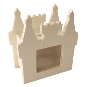 Graine Créative - Tirelire château en bois 10,5 x 12 cm