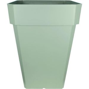 Riviera - Bac à fleurs carré SOLEILLA - Plastique - Hauteur 53 cm - Blanc