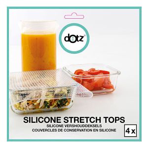 Dotz - Set de 4 couvercles carrés en silicone