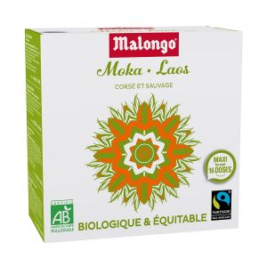 Malongo - Café noir bio en dosettes - Moka/Laos - 0.104 Kg