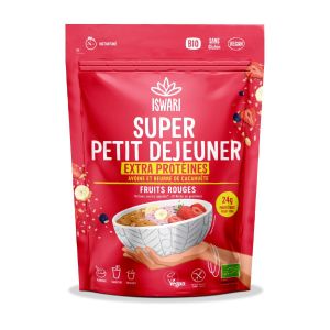 Iswari - Super petit déjeuner extra protéine fruits rouges bio 360g