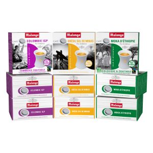 Malongo - Café en dosettes - Bio - Cave 3 Saveurs - 144 doses - 1.224 Kg