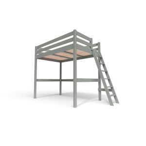 Abc Meubles - Lit mezzanine 1 place bois Sylvia 120x200 échelle inclinée - Gri