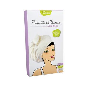 Les Tendances D'emma - Serviette à cheveux Ecru ultra-absorbante