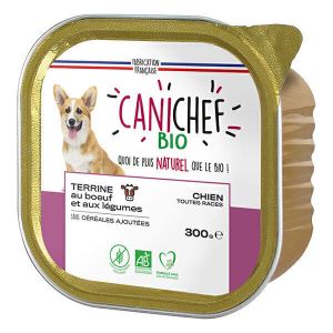 Canichef - Terrine sans céréales chien bœuf bio 300g