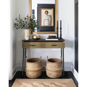 Uniqka-design - Moon - Console finition laiton vieilli 90 cm