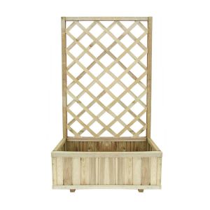 Cémonjardin - Jardinière en bois avec treillage petit modèle - Passiflore