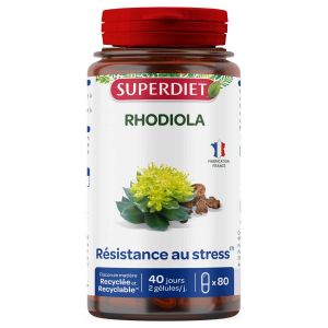 Superdiet - Rhodiola R&eacute;sistance au stress Phytoth&eacute;rapie 80 g&eacute;lules