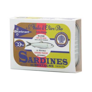 Kerbriant - Sardines &agrave; l'huile d'olive bio - Bo&icirc;te 115g