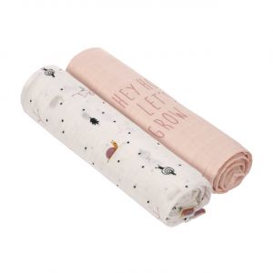 Lässig - Lot de 2 Maxi Langes en mousseline Garden Explorer Escargot
