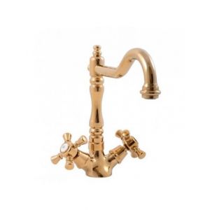 Mélangeur évier MORAVA RETRO pivotant laiton doré Rav