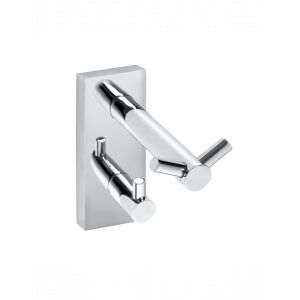 Patère double en chrome BETA 5,5cm x 12cm x9cm-Sans adhésive---5.5 Bemeta