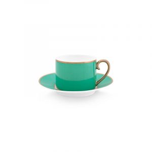Paire tasse thé (1 tasse + 1 sous-tasse) Pip Chique Or-Vert - 220ml Pip Studio