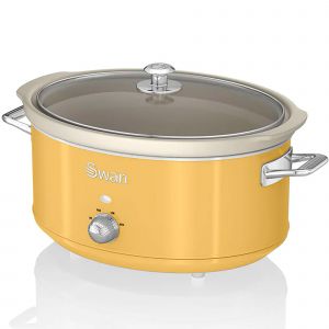 Retro Mijoteuse 6,5L Poêle Amovible en Céramique Antiadhésive, Vintage 320 Jaune SF17031YELNEU