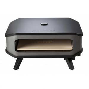 Four à pizza à gaz 17" avec thermomètre jusqu'à 400° 42,5 x 42,5 cm facilement transportable avec pierre réfractaire Cozze