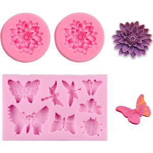 Moules à Gâteau Moule Silicone Lotus Forme De Papillon Vendos85