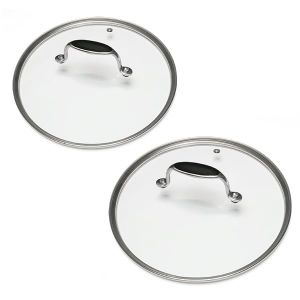 Lot de 2 Couvercles en verre Excell'Inox 24 et 28 cm Mathon