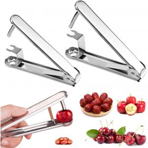 2 Dénoyauteur à Cerise pour Enlever les Olives, les Cerises, les Dattes Rouges Vendos85
