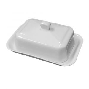 Beurrier rectangle bouton 250 g Porcelaine Girard