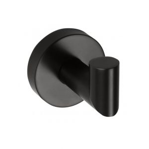Patère simple murale DARK en laiton noir 5,5 x 5,5 x 6,5cm-Sans adhésive---5.5 Bemeta
