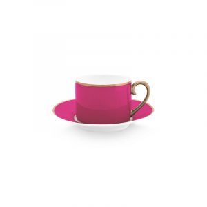Paire tasse thé (1 tasse + 1 sous-tasse) Pip Chique Or-Rose - 220ml Pip Studio