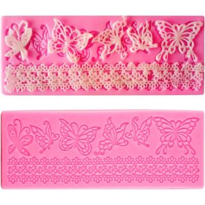 Moule rose à gâteau petit, chocolat en forme de papillon dentelle en silicone de la cusine Vendos85
