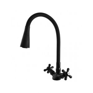 Mélangeur évier flexible à mémoire de forme MORAVA RETRO laiton noir mat Rav