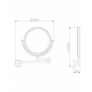 Miroir mural grossissant de douche COLORADO 29,45x 27,95 x5 cm Rav