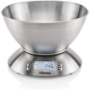 Balance de cuisine électronique avec minuterie jusqu'à 5 kg gris Tristar