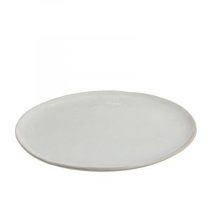 Assiette plate en c&eacute;ramique blanche D34cm J-Line