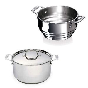 Set faitout Chef 20 cm avec couvercle et multi passoire vapeur Beka