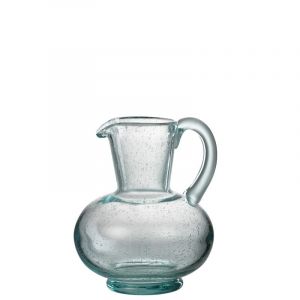 Carafe boule en verre bleu 17x15x21 cm J-Line