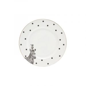 Lot de 4 Assiettes plates Mono Party - 26cm - Zèbre Yvonne Ellen