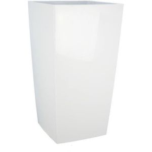 Bac à fleurs carré nuance - plastique - 38x38x69 cm - blanc RISS
