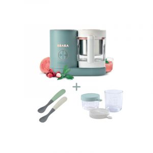 Robot Préparation Bébé Beaba Pack Babycook Neo, 2 Portions, 2 Cuilleres Beaba