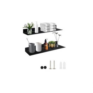 Etagere Murale de 30 cm Salle de Bain ,Cuisine,Chambre,Salon noir Vendos85