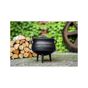 Chaudron africain avec pieds pot en fonte avec couvercle 6L, 9L ou 13L-Sans trépied-- Cook King