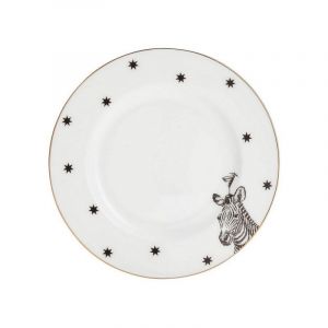 Lot de 4 Assiettes plates Mono Party - 16cm -  Zèbre Yvonne Ellen