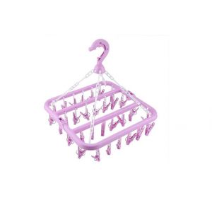 Séchoirs à Linge, 32 Clips Porte-vêtements Pliable aubergine Vendos85