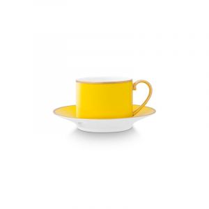 Paire tasse à thé (1 tasse + 1 sous-tasse)Pip Chique Or-Jaune - 220ml Pip Studio