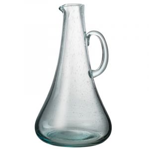 Carafe avec anse en verre bleu 19.5x19x34 cm J-Line