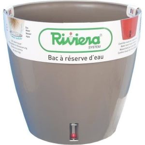 Bac à réserve d'eau - rond ø 36 x 33 cm -taupe Riviera