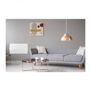 Radiateur &eacute;lectrique Fixe A Inertie Seche C&eacute;ramique 1500w Oceanic Rubis - Fa&ccedil;ade Verre - Blanc - Nf Oceanic