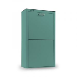 Poubelle cuisine de tri sélectif CUBEK, 4 compartiments de 20 litres, Turquoise Don Hierro