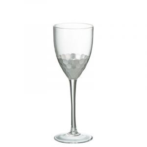 Verre &agrave; vin avec fond en argent H21cm J-Line