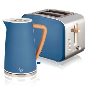 Set petit-déjeuner Bouilloire sans fil 1,7 L grille-pain 2 Nordic Bleu 2200 Bleu STP2090BLUNEU