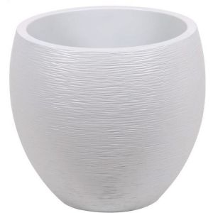 Pot rond graphit ø 50 cm - contenance 46 l - blanc cérusé Eda Plastique
