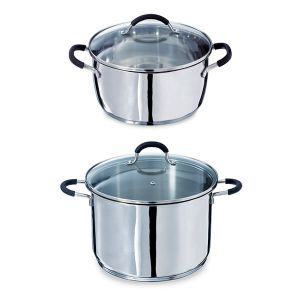 Lot 2 faitouts en inox 24 et 26 cm Rapid'cook Mathon