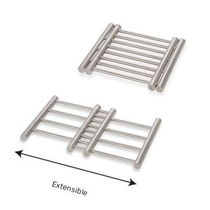 Dessous de plat extensible en inox 22,5 cm à 37 cm