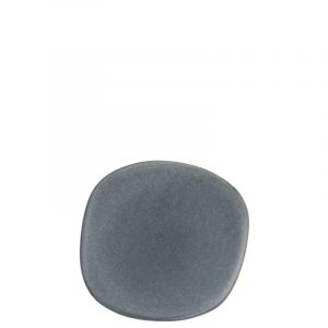 Assiette plate irrégulière en céramique grise L26cm J-Line
